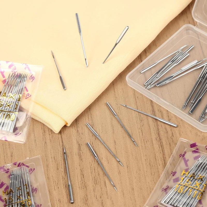 AUGHOA 60 PCS Universal Sewing Machine Needles, Size 90/14 Needles for Medium-Weight Fabrics, Suitable for Singer, Brother, Janome Home Sewing Machine - Image 5